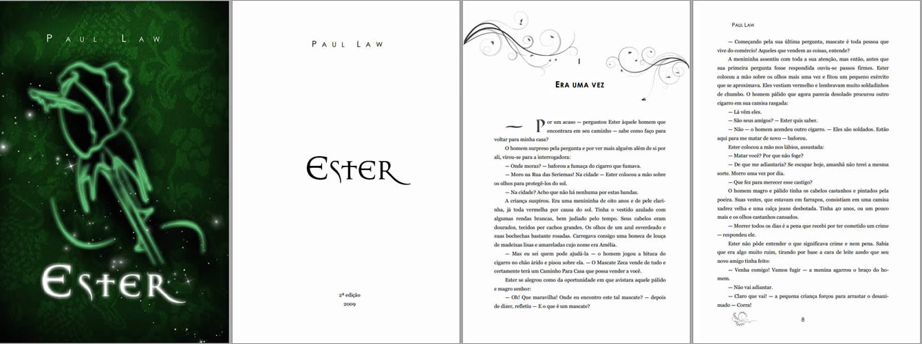 Capa e páginas do livro Ester