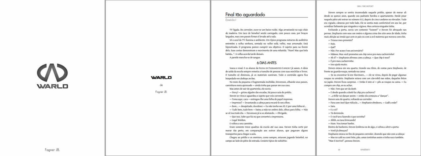 Capa e páginas do livro Warld